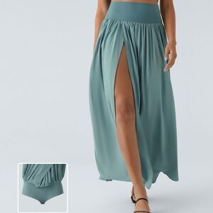 HALARA Teal Maxi Skirt with Slit